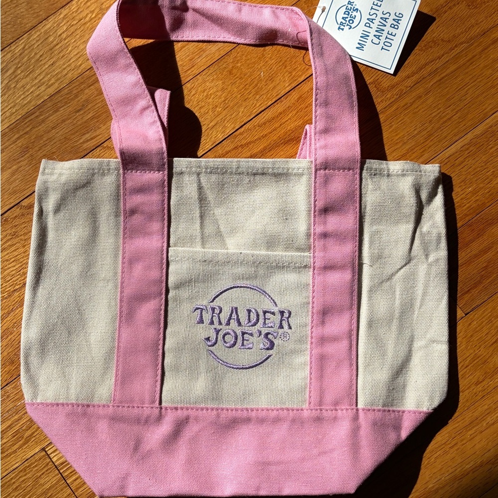 Pink and Cream mini pastel Canvas Tote Bag